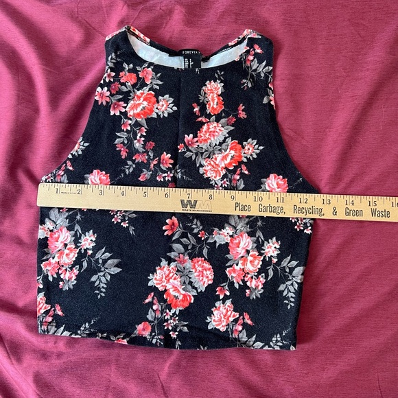 Forever 21 Floral Crop Top Size Small - Picture 6 of 8